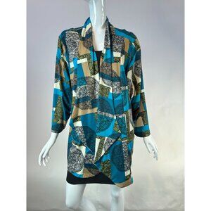 Travel Elements Womens Open Front Cardigan Jacket Size L Bohemian Pattern Multic